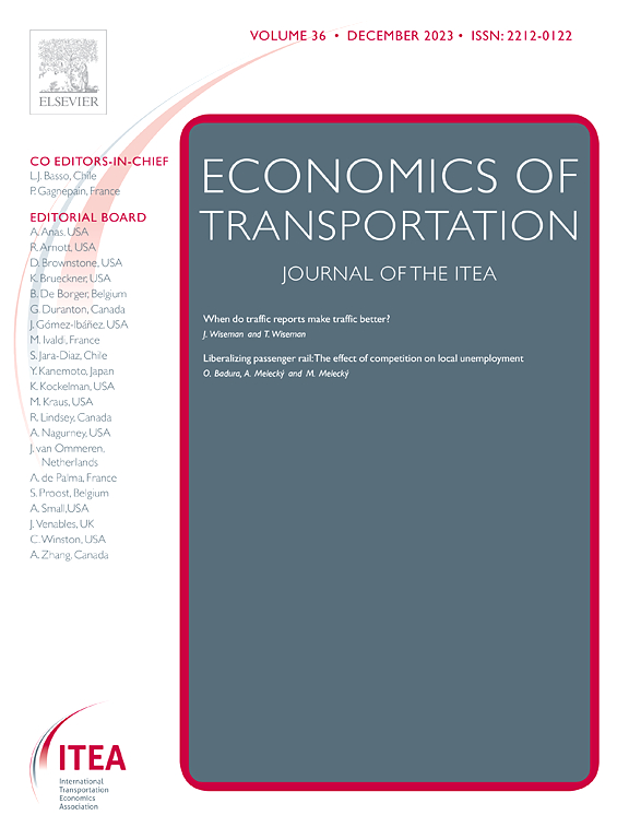 Go to journal home page - Economics of Transportation
